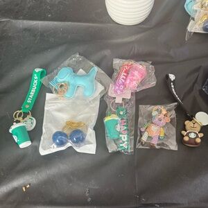 Starbucks  Keychain Collection - Green, Blue, Pink Trendy bag charm bundle